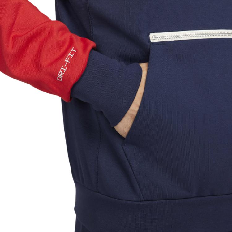 Nike Sweatshirts Men's Blue Red Hooded Moderate Regular DV4934-410