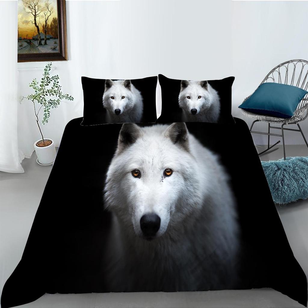 Комплект постельного белья 3D Wolf Series с жестоким лесным животным, пододеяльник, наволочка, 2 или 3 предмета, ткань из микрофибры, удобное украшение для дома