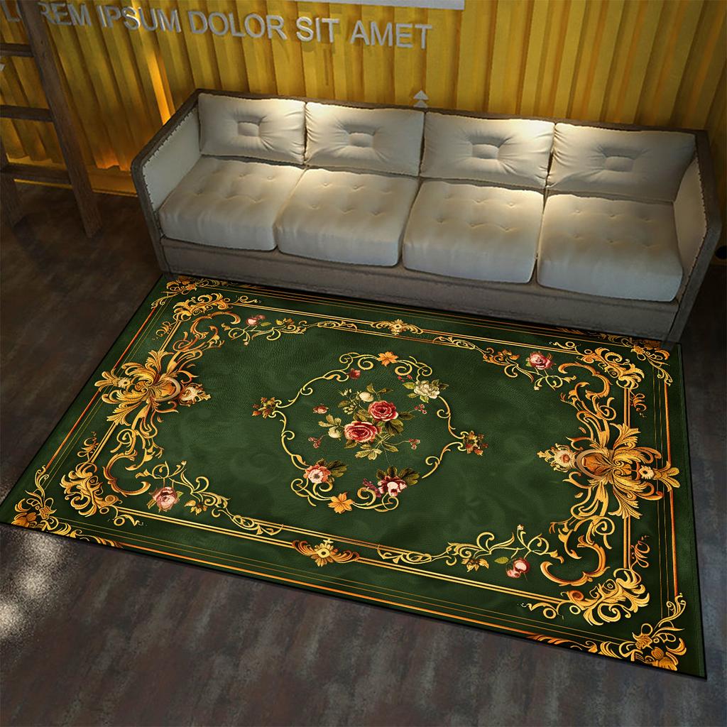 Европейский стиль большой площади ковер для гостиной цветочный узор украшение домашний напольный коврик нескользящий крыльцо входная дверь моющийся