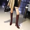 Krazing Pot ПУ осенне-зимняя обувь на высоком каблуке сапоги для верховой езды с квадратным носком европейский дизайн сохраняют тепло высокие сапоги до бедра