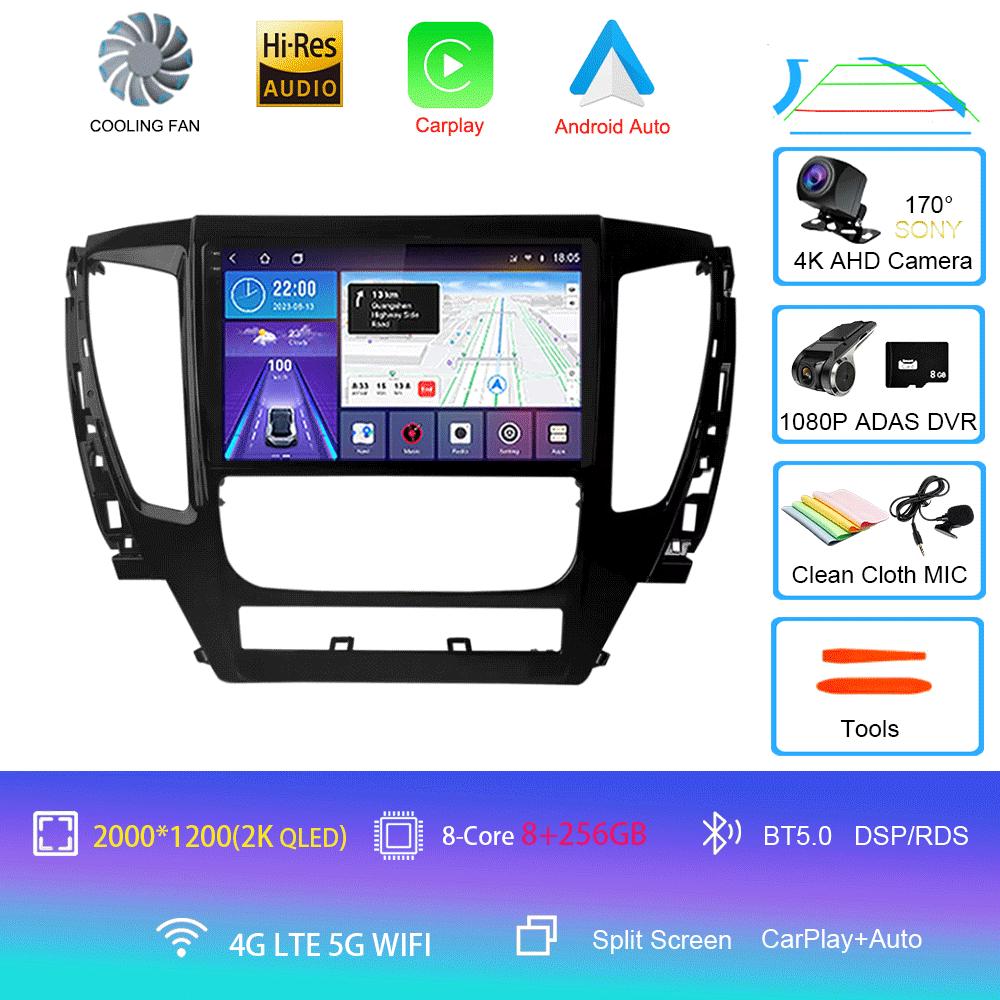 Для Mitsubishi Pajero Montero Sport 3 2015-2021 Автомобильный мультимедийный радиоприемник GPS DPS IPS CarPlay 360 Панорамный оптический Android 14