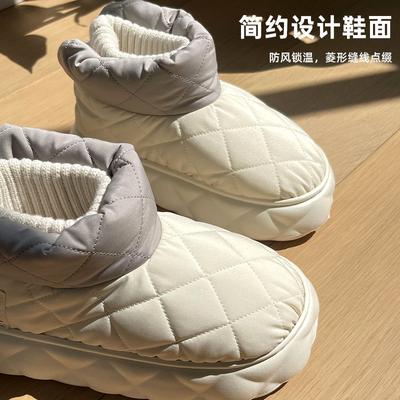 Пуховые тканевые зимние ботинки женские зимняя верхняя одежда сумка каблук нескользящие и износостойкие простые утолщенные пуховые теплые высокие хлопковые ботинки