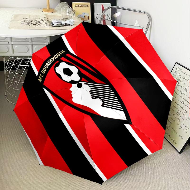 1PC Soccer Ball Afc Crest Printed Umbrella Folding umbrella, automatic umbrella 8-Frame for Travel, camping Fan gifts Christmas Gifts