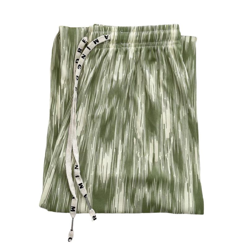 1 шт., свободные брюки из ледяного шелка на завязках, повседневный стиль, эластичная резинка на талии, весна-лето, пижама, облегающая домашняя одежда, окрашенная в технике тай-дай