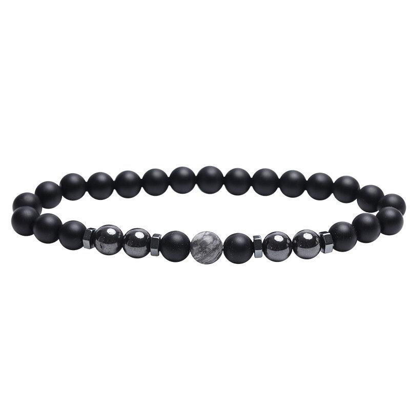 Матовый обсидиановый браслет с бусинами для мужчин и женщин, унисекс, натуральный энергетический камень, для здорового похудения, обсидиановый браслет для пар, ювелирные аксессуары, подарки