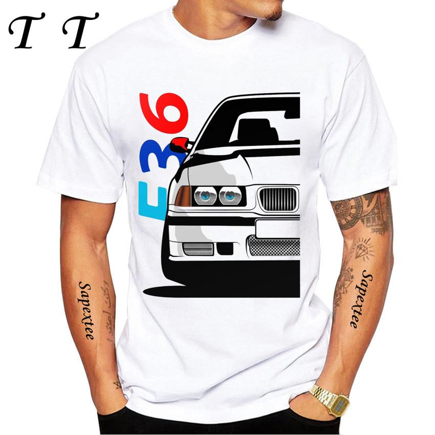 E90 Low Style Skull Driver TShirt New Summer Men Short Sleeve Legend E34 Car Art Tshirts Boy Casual White Tees