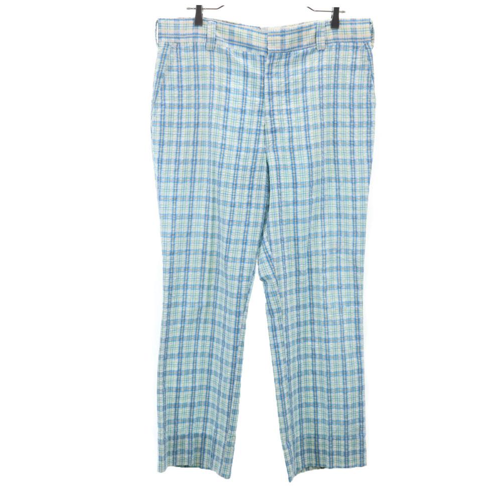 Thomson 70s 80s Vintage Rocket Talon Check Pattern Long Pants Seersucker Men's Used