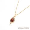 Garnet Necklace Diamond 10K Yellow Gold K10 10K Small Natural Stone [Barzaz]