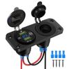 Водонепроницаемая розетка-прикуриватель Quick Charge 3.0, двойной USB-порт 12V/24V для автомобиля, фургона, лодки, с LED-вольтметром, сенсорным переключателем