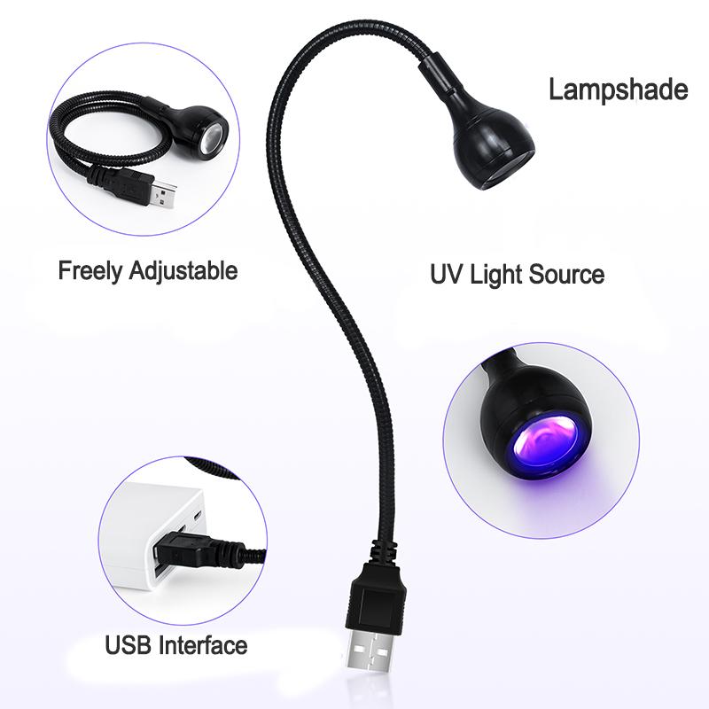 УФ светодиодная USB лампа для ногтей, сушка для ногтей, ультрафиолетовая, гибкая, регулируемая, мини, для полимеризации геля, маникюра, нейл-арта, салонное оборудование, инструменты