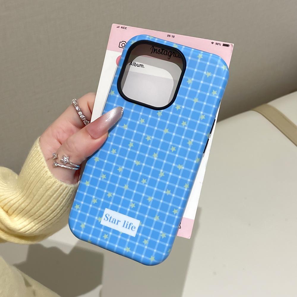 Подходит для Apple 17/16 Promax магнитная пленка чехол для мобильного телефона iPhone13/14 клетка ins15 2-в-1
