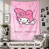 Custom Tapestry Wall Hanging, My Melody Personalized Name Text Home Wall Decor