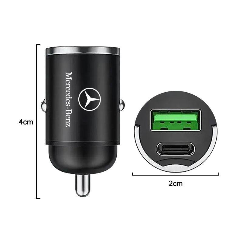 AABIH1 1Pc Car Charger USB Type-C Fast Charging Adapter Car Stickers Emblems For Mercedes Benz Vito W638 W639 W447 W168 W169 W176 W177