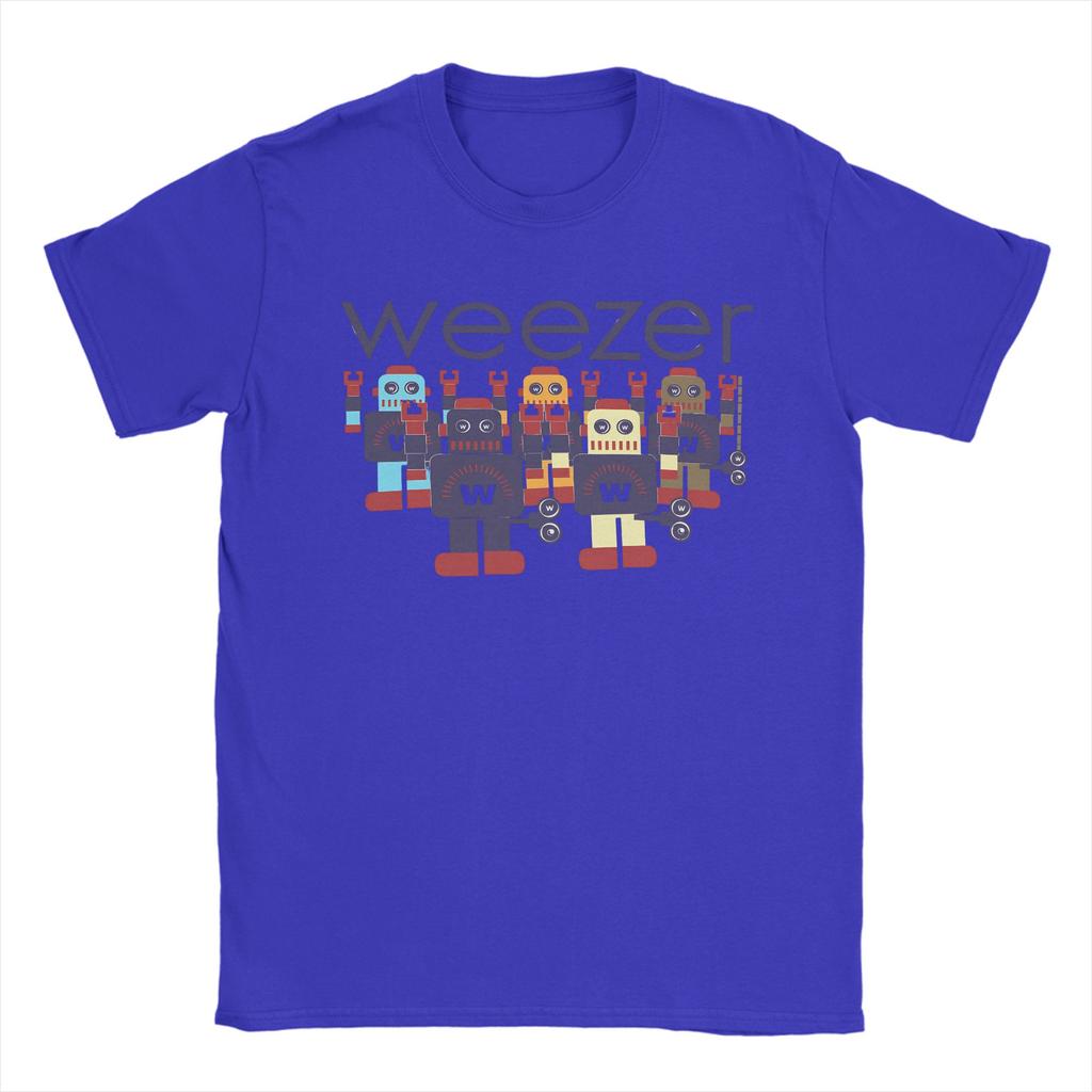 Unisexs Weezer Band T Shirt Cotton Clothes Humorous Short Sleeve Crewneck Tees Birthday Present TShirts
