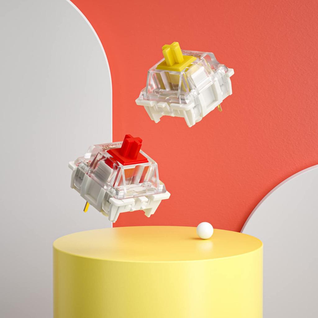 Переключатели Gateron G Red Pro Предварительно смазанные 3-контактные RGB SMD Линейные Игровые Механические Клавиатуры (72 шт., Красный)