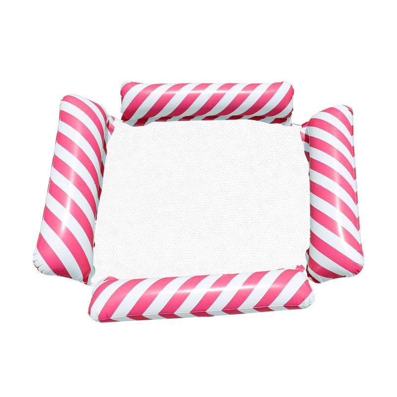 1шт четыре трубки диагональная полосатая надувная плавающая кровать переносная сторона надувная ПВХ плавающая кровать пляж многоцветный