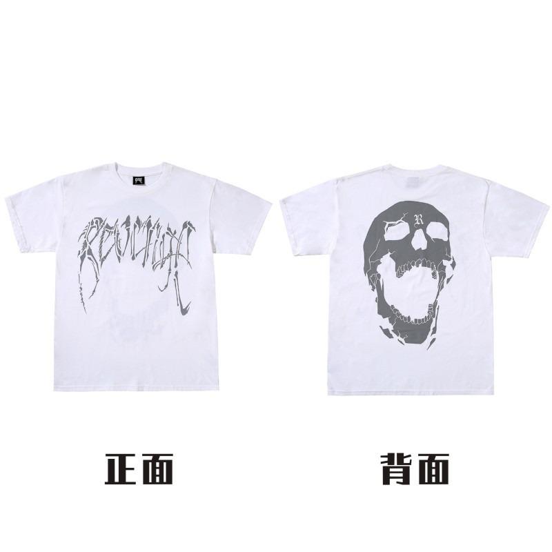 REVENGE Tee Gothic Font Red Skull Back Print Unisex Black Streetwear Top 3D Punk Graphic Style 1067
