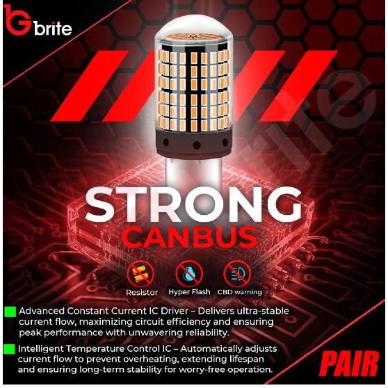 2x CANBUS AMBER 144 LED TURN SIGNAL INDICATOR BULBS ORANGE BAU15S PY21W 581 smd Bulbs 7