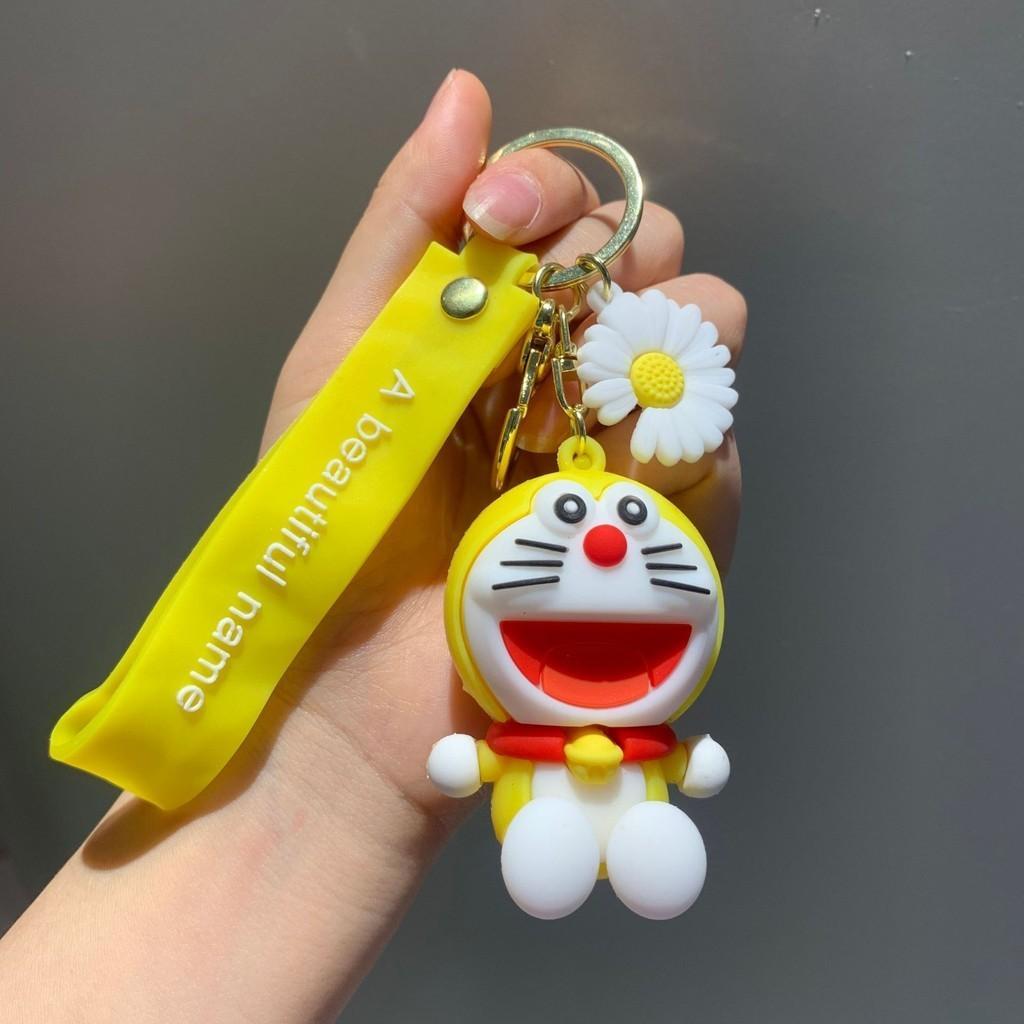 Cute Cartoon Doraemon Keychain Adorable Silicone Keyring For Couples And Students