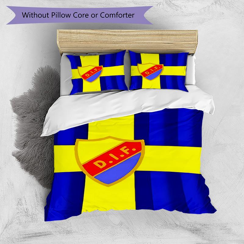 3pcs Duvet Cover Set (1*Duvet Cover + 2*Pillowcase, Without Core), Djurgardens IF Print Bedding Set, Bedroom Decor, All‑Season, Birthday Gift