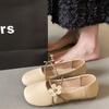 Niche Soft-soled Round-headed Flat-soled Mary Jane Shoes for Women's 2025 New Summer Versatile Grandma Shoes Doudou Shoes Single Shoes