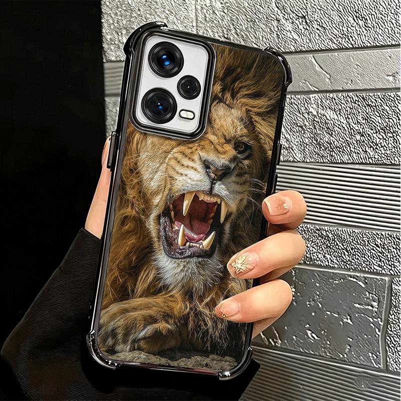 Lion Male Man King Plating Phone Case For Xiaomi Redmi Note 14 15 Pro Plus 13 12 11 11S 11T 10 9S 9 5G Anti-Fall Airabag Cover