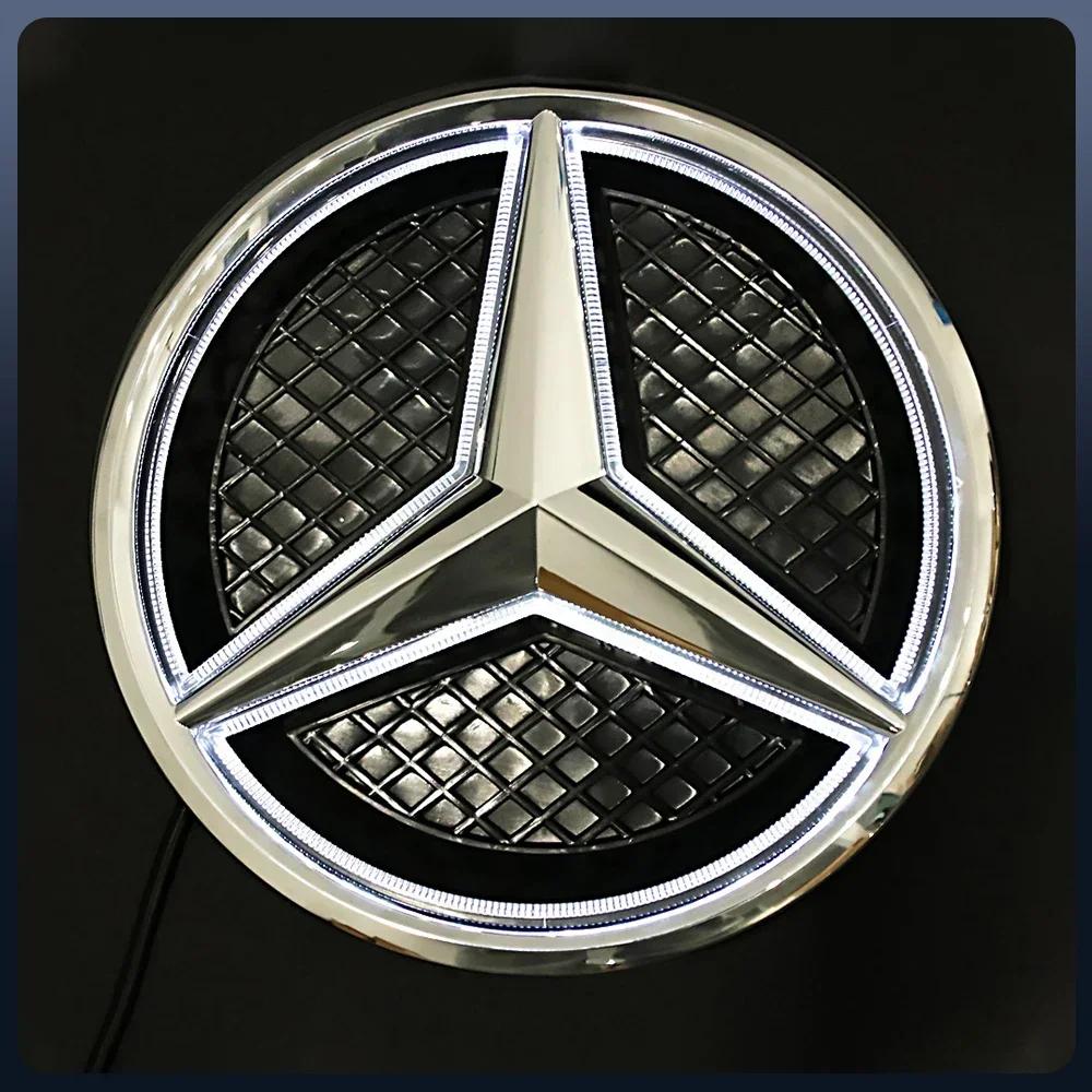 C200 E200 Для Mercedes Benz Для Mercedes Benz OE Светодиодный Значок Свет Автомобиль Глянцевый Черный Передняя Решетка Подсвечиваемый Логотип Звезда Значок X253