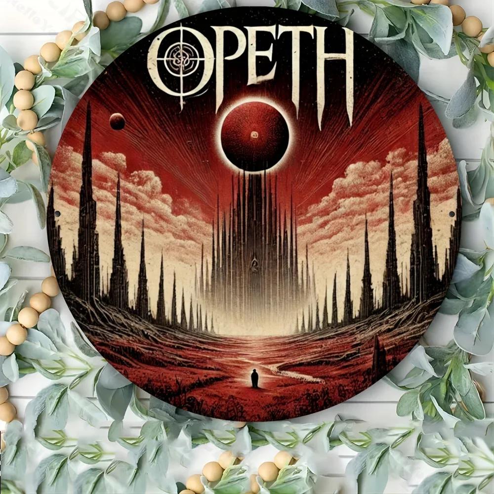 Round Metal Sign of Opeth Band, Aluminum Foil Engraved. Perfect for Home/Office Walls. A Durable Gift for Indoor or Outdoor Use.