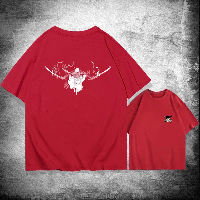 ONE PIECE Japanese Animation Cotton T-shirt Short-sleeved Clothes Around Sauron Student Printing Men's and Women's Trends Summer