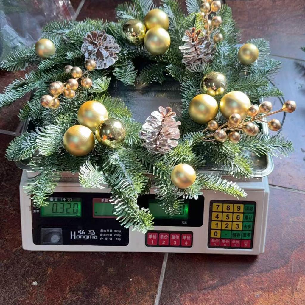 Рождественские украшения, Золотой рождественский венок из шаров, Ротанговое настенное украшение, Украшения для отеля и торгового центра, Рождественский венок