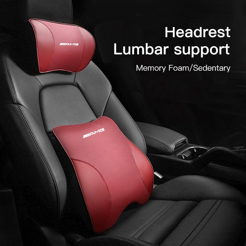 Car Seat Headrest & Lumbar Support Cushion Tire Valve Cap For Mercedes Benz AMG GLE GLS CLA CLE GLC CLS GLA W223 W213 W206 W464