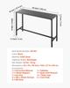 Outdoor Bar Table, 140 x 37.5 cm Patio Bar Table, Waterproof Top & Sturdy Metal Frame, Rectangle Counter Height Dining Tables, Outdoor Furniture for