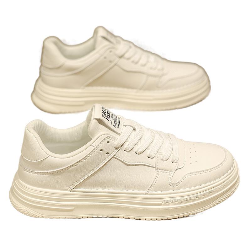 Autumn feeling white board shoes casual leather shoes sports thick sole increase