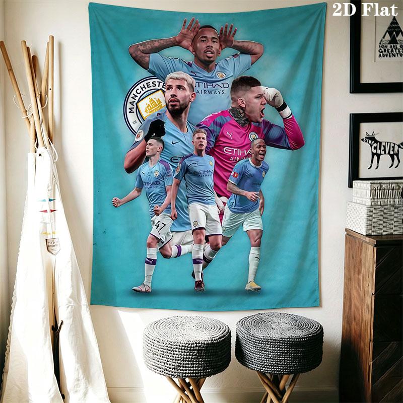 The Blues Wall Hanging Printed Fabric Blanket Decorative Tapestries for Bedroom Living Room Home Decor