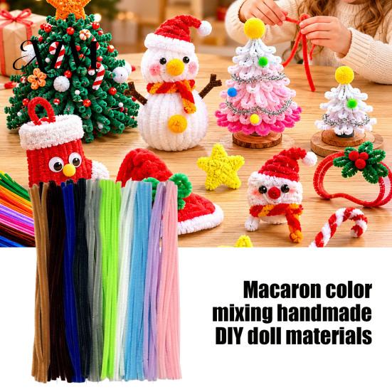 Parent Child Activity Supplies 100Pcs Pipe Cleaners for Handicrafts, Flexible Chenille Stems DIY Fluffy Craft Sticks Sculpting Art Projects,