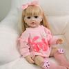 22 Inch Full Silicone Body Reborn Dolls Betty Real Looking New Babies Doll Alive Pasted Gold Long Hair Rebirth Doll Child Holiday Gift Play House Toys