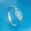 YILUOCD Кольцо из серебра S925 в виде сердца с кельтским узлом для женщин, геометрическое кольцо с ажурным узором, подарки на свадебную вечеринку, ювелирные изделия