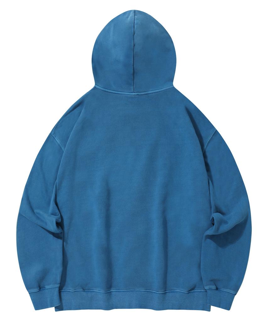 Стендс [M~4XL] Худи с пигментным логотипом Arch, на молнии_Синий