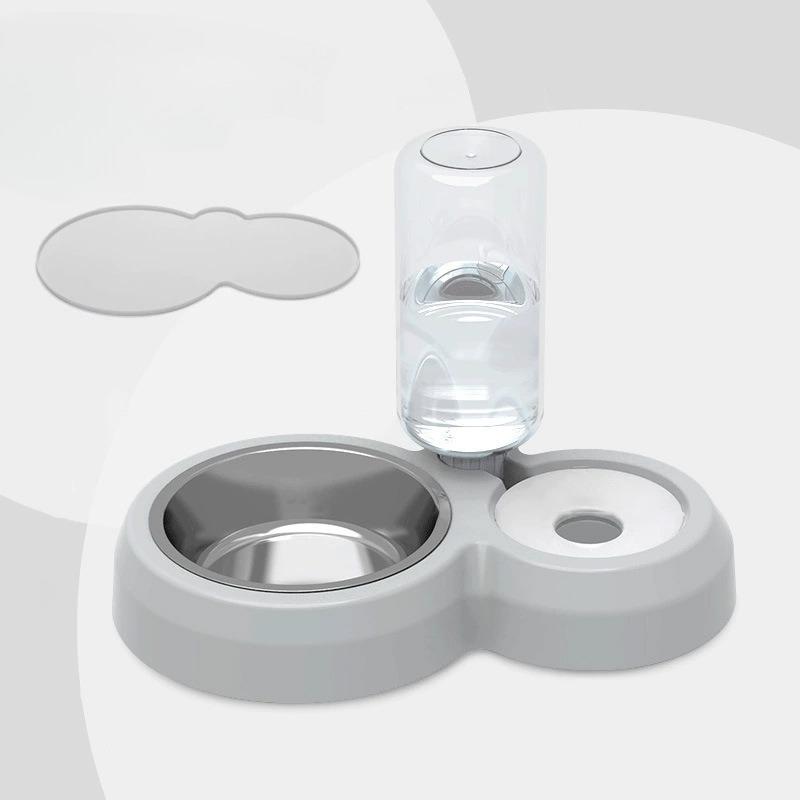 Dual Automatic Pet Feeder Bowl For Dogs And Cats Non Spill Plastic Water And Food Dispenser With Stand KTY