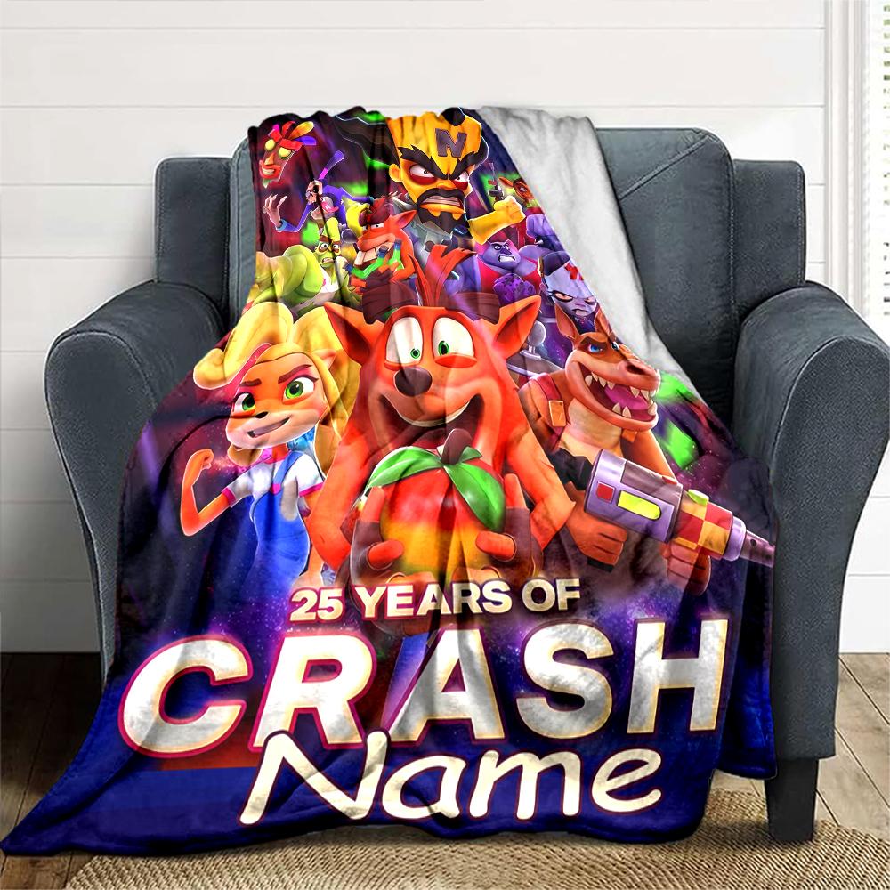 Customiz Name Personality Crash Bandicoot 4 It's About Time Blanket Soft &Warm Sofa Office Bed Travel Lunch Break Blanket, Gift Suitable All Seasons