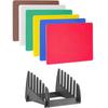 Set of 6 cutting boards with stand 450 x 300 x 10 mm