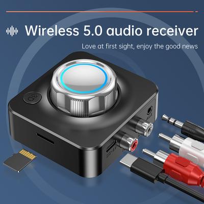 Bluetooth 5,0 аудиоприемник 3D стерео музыка беспроводной адаптер TF карта RCA 3,5 мм 3,5 разъем AUX для автомобильного динамика, усилителя для наушников