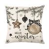 1pc Grey Cushion Cover Snowman Deer Tree Printed Durable Cover 2025 New for Home Ornament Xmas New Year Christmas Decoration