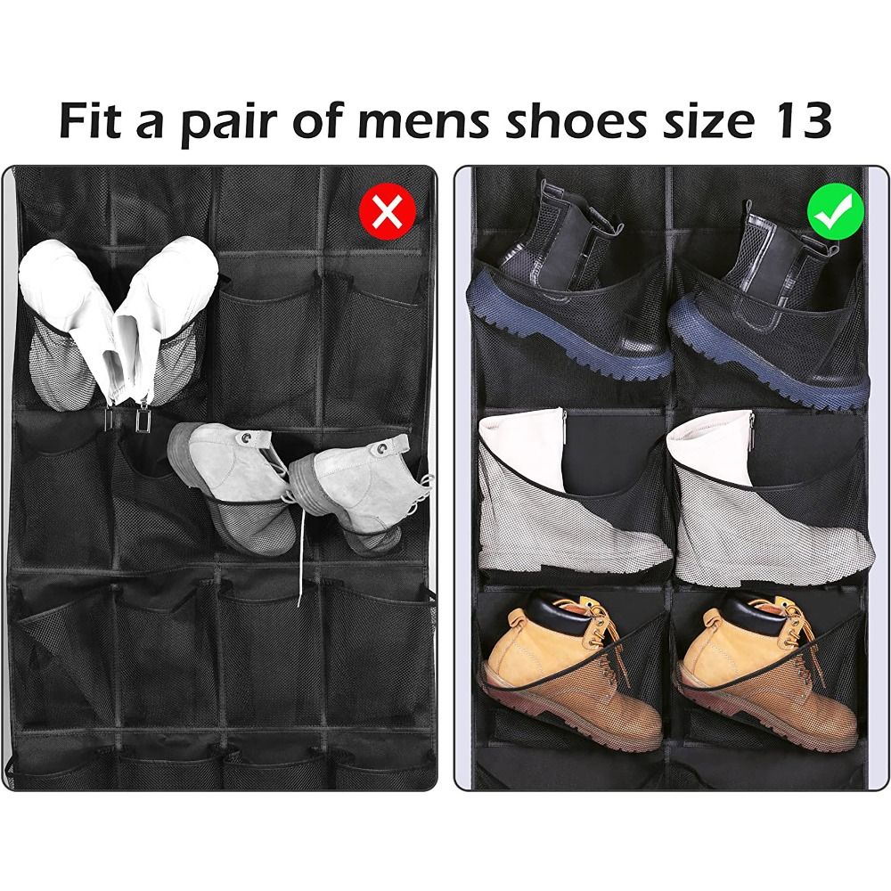 5/10 Pockets Hanging Bag with 2/4 Hooks Storage Bag Shoe Underwear Hanging Holder  for Home Dorm