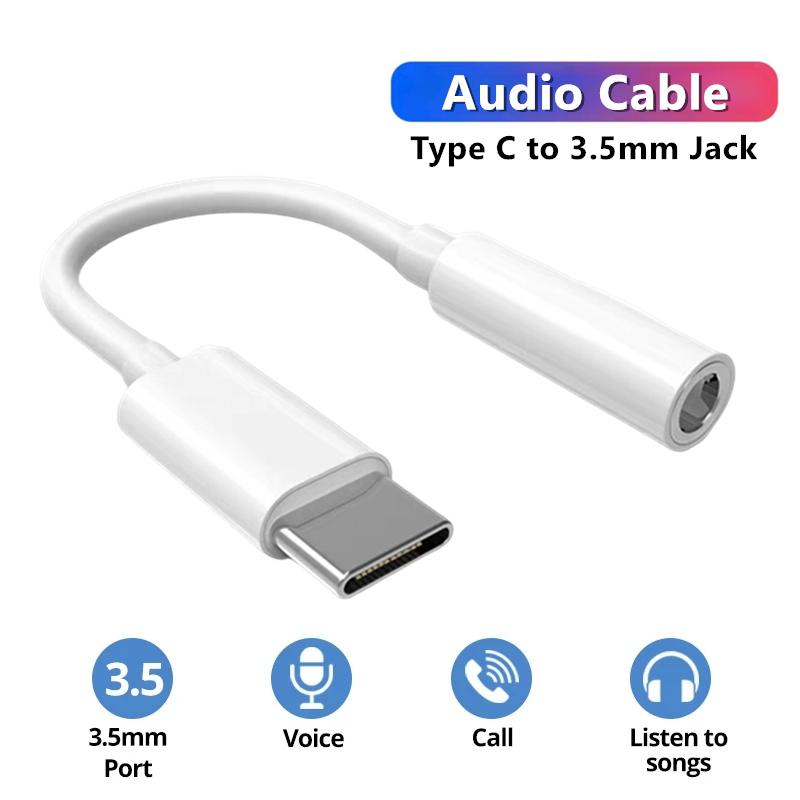 Type C To 3.5mm Jack AUX Audio Adapter Cable for iPhone 15 Plus Samsung Huawei Xiaomi Redmi POCO OPPO Realme Earphone Converter
