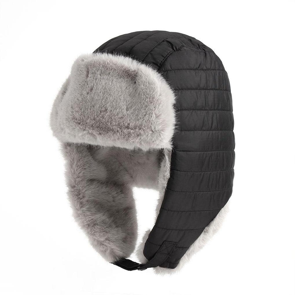 Зимняя защита от холода повседневные черные мягкие наушники военная шапка