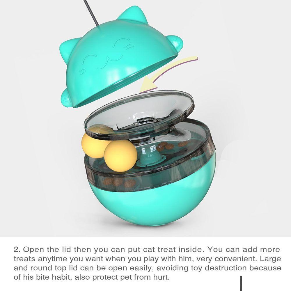Treat Dispenser Leaking Food Ball Fun Training Cat Teasing Stick for Relieve Boredom