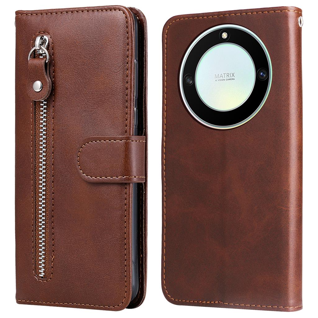 Для Honor X40 5G/X9a 5G/Magic5 Lite 5G Чехол для телефона с текстурой телячьей кожи, карманом на молнии, кошельком из ПУ кожи, подставкой, противоударный чехол