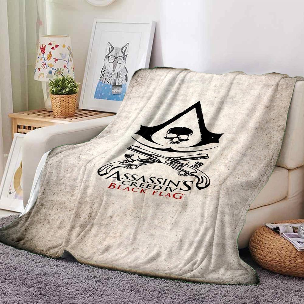 Плед с принтом из игры Assassin's Creed - Идеально подходит для дивана, кровати, путешествий и использования на открытом воздухе | Можно стирать в машине, уютный и прочный.