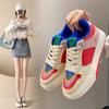 Summer New Style Mandarin Ducks Color Blocked White Shoes for Female Trendy Students Breathable Shoes Versatile Casual Board Shoes for Women